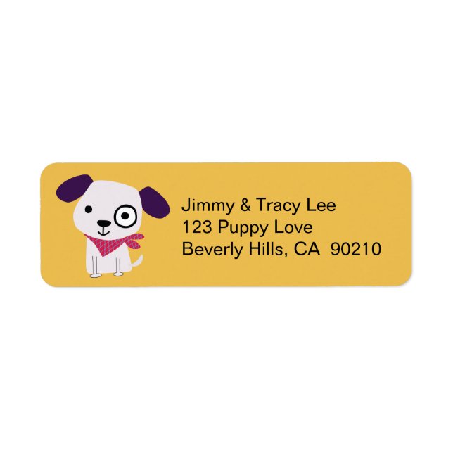 Bandana Doggy, Address Labels, yellow Label (Front)
