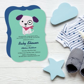Bandana Doggy Baby Shower Invitations by paisleyinparis at Zazzle