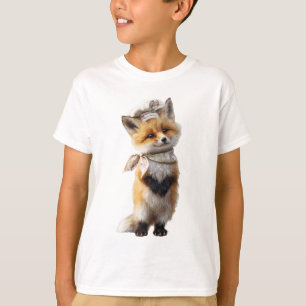 Bandana Fox with Sun Hat Kids T-Shirt