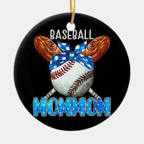 Bandana Game Day Baseball Mommom Funny Team Ceramic Ornament