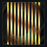 Bandana gold and black stripes.<br><div class="desc">Bandana adorned with gold and black stripes...  and a hint of green.</div>