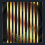 Bandana gold and black stripes.<br><div class="desc">Bandana adorned with gold and black stripes...  and a hint of green.</div>