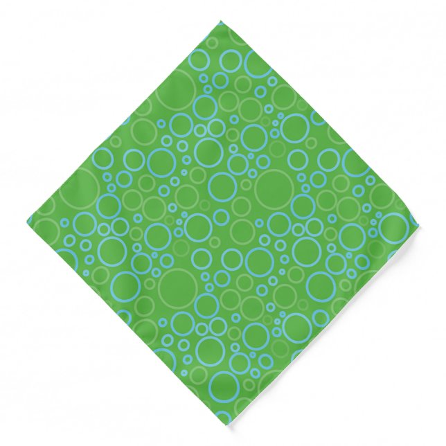 Bandana-Green Circles Bandana (Front)