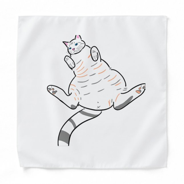 Bandana infantil/pequena gato branco (Front)