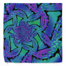 Bandana Jimette Design blue and mauve on black