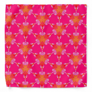 Bandana Jimette Design orange and white on pink.
