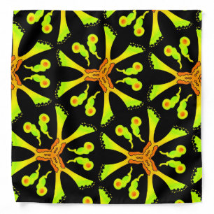 Bandana Jimette Design orange green on black.