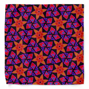 Bandana Jimette Design red mauve orange on black