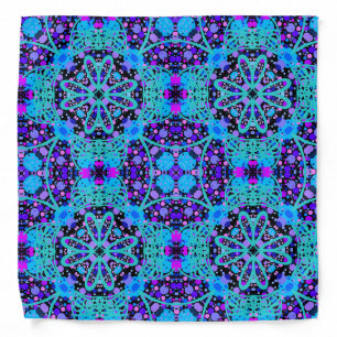Bandana Jimette Fuchsia mauve blue and black desig