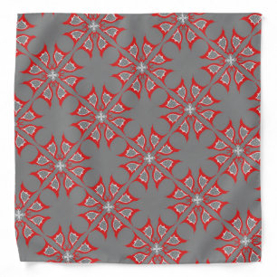 Bandana Jimette Red and white design in gray