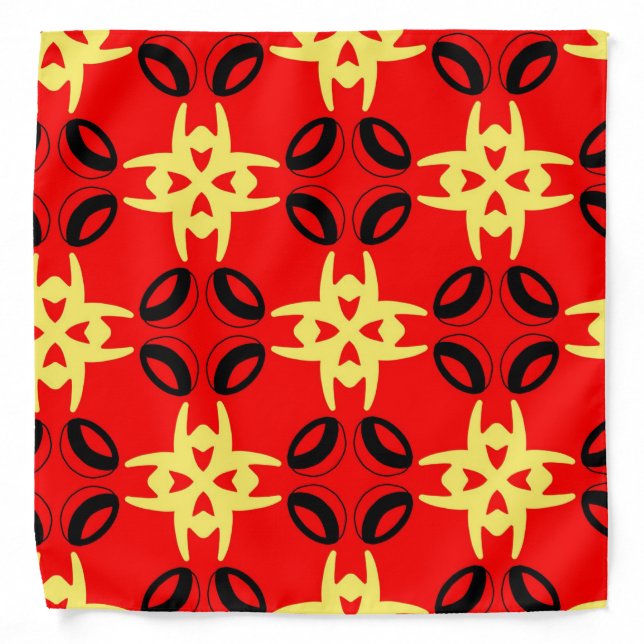 Bandana Jimette Yellow Red and Black Design (Front)