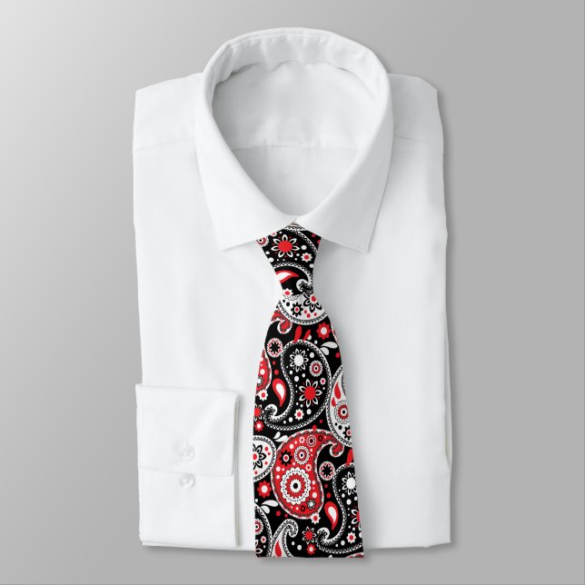 Bandana Paisley for Fancy Country Western Event Neck Tie (Tied)