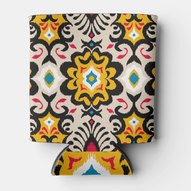 Bandana Paisley: Vintage Silk Scarf Print Can Cooler (Front)