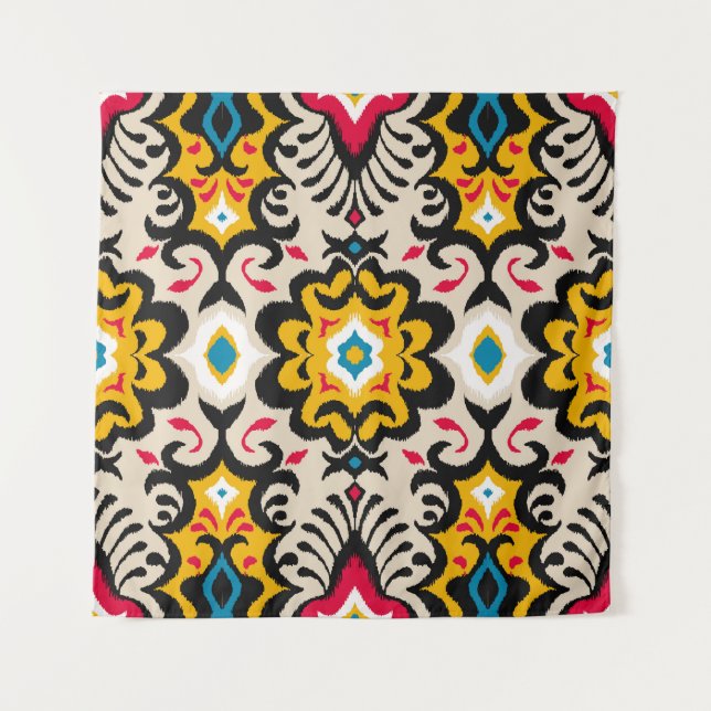 Bandana Paisley: Vintage Silk Scarf Print Tapestry (Front)