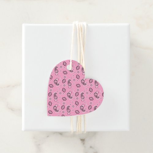 Bandana Pink Pattern Retro Heart Love Valentine  Favor Tags