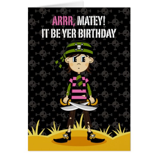 Bandana Pirate Girl Card (Front)