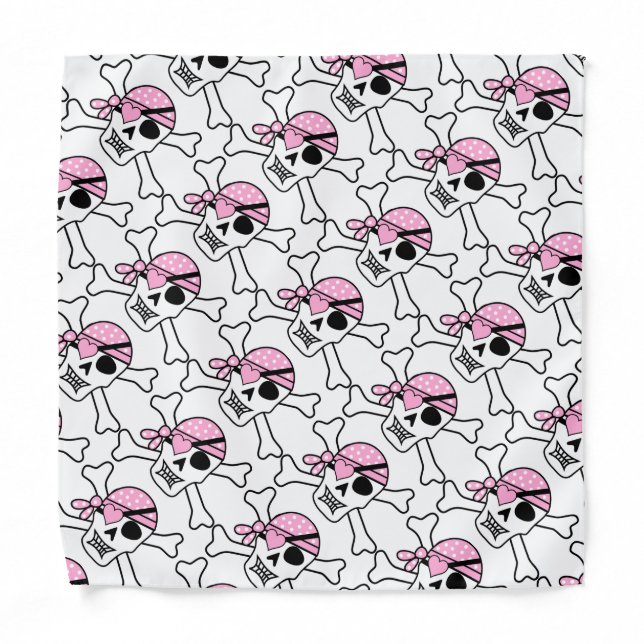Bandana/Pirate Skull with Heart and Crossbones Bandana (Front)