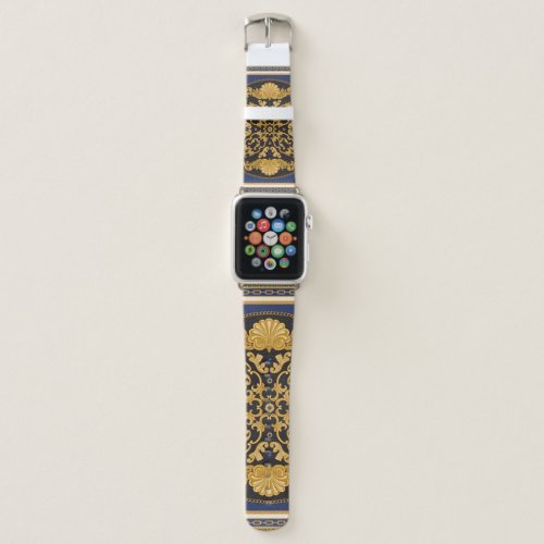 Bandana Print Black Blue Gold Apple Watch Band