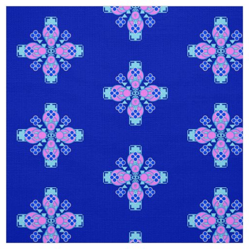 Bandana Print - orchid, blue and cobalt Fabric