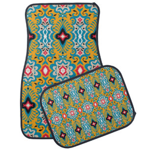 Bandana Print. Vintage seamless pattern with paisl Car Floor Mat