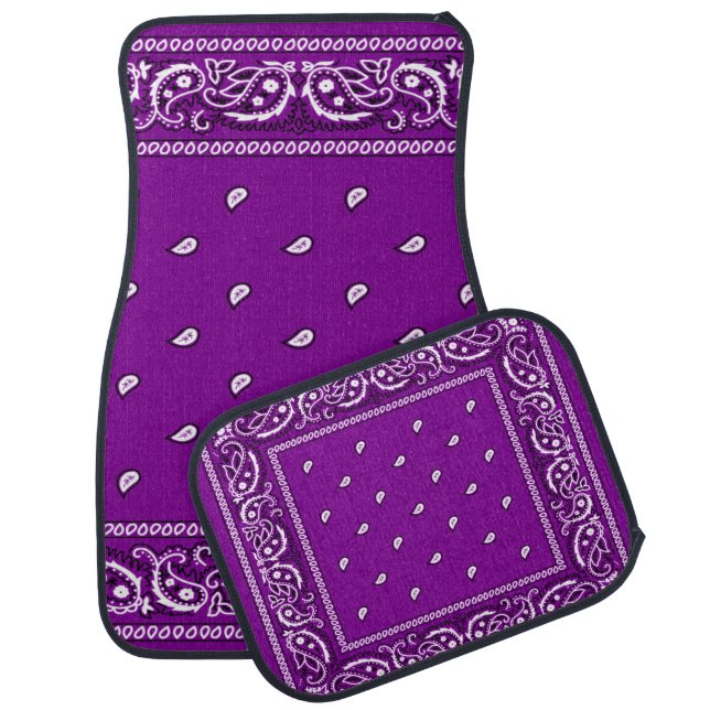 Bandana Purple Car Floor Mat (Set)