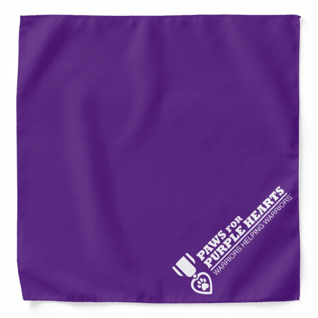 Bandana - purple with white logo (Front)