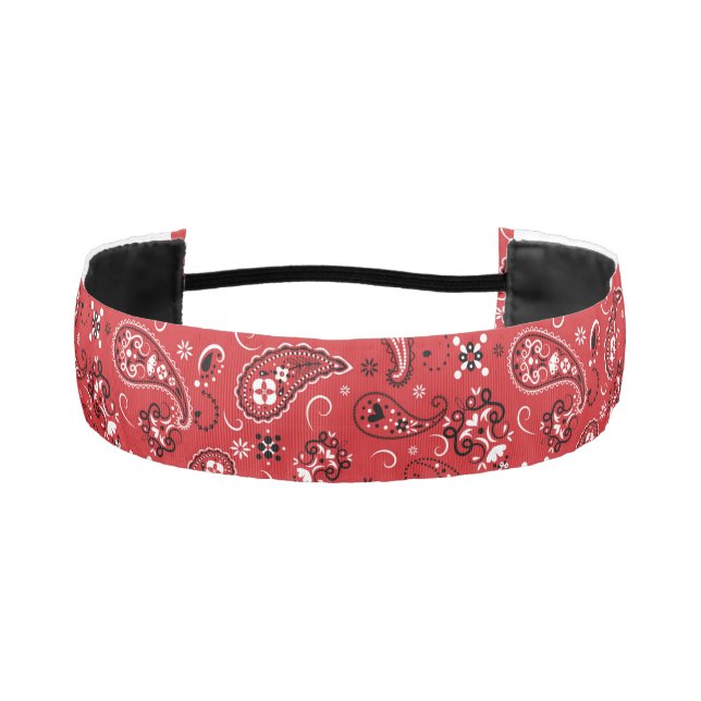 Bandana Red Paisley  Athletic Headband (Front)
