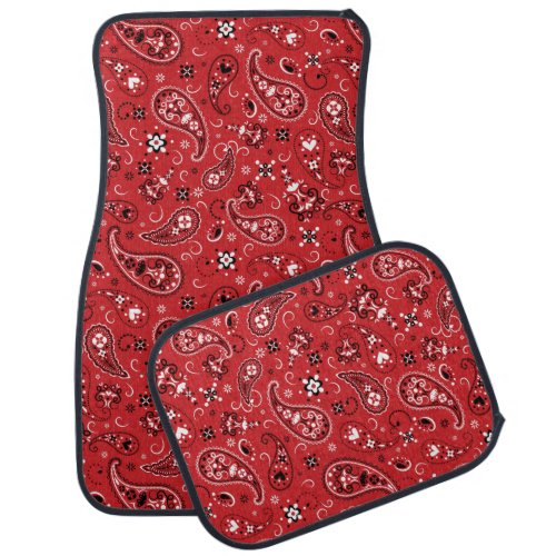 Bandana Red Paisley Car Floor Mat