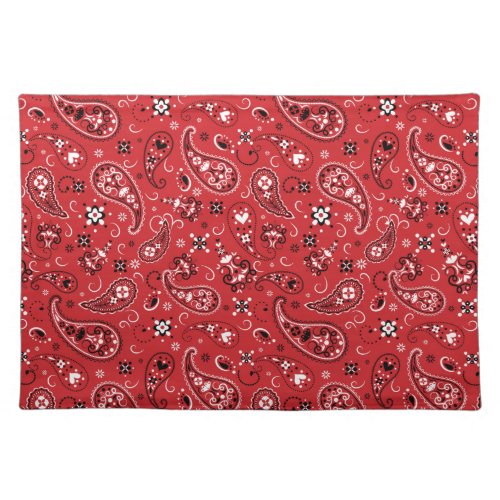 Bandana Red Paisley  Cloth Placemat