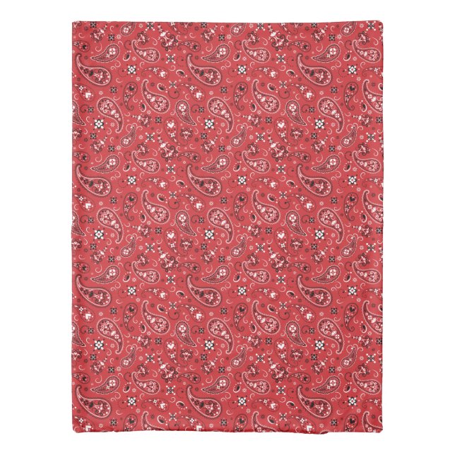Bandana Red Paisley  Duvet Cover (Back)