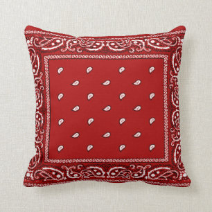 Bandana Red Throw Pillow