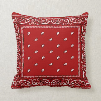 Bandana Red Throw Pillow