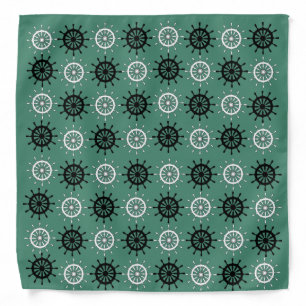 Bandana - Ship Helms in Black and White