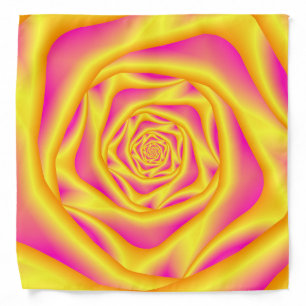 Bandana  Spiral Rose in Yellow and Pink