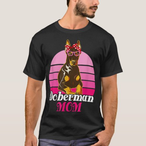 Bandana Sunglasses Doberman Mom Funny Dog Lover_1 T_Shirt