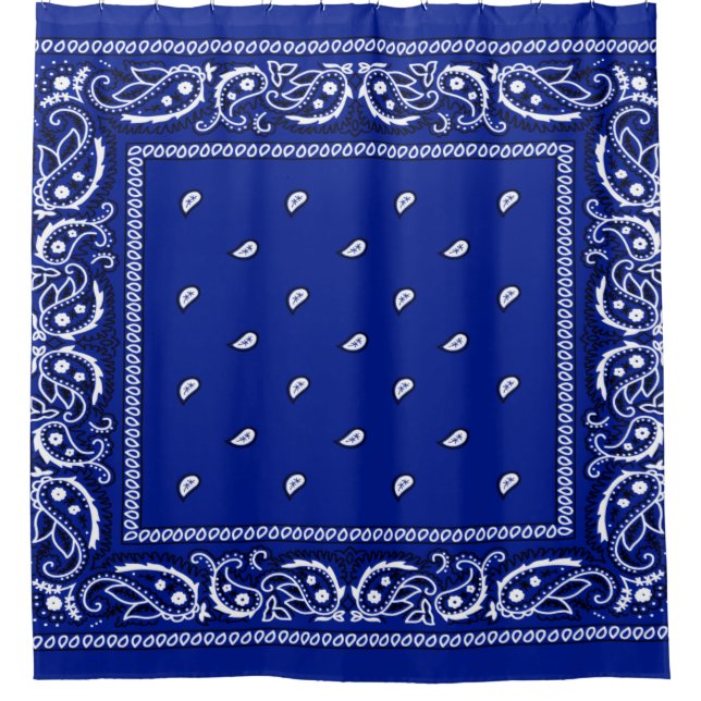 Bandana True Blue Shower Curtain  (Front)