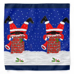 Bandana with Santas in the Chimney