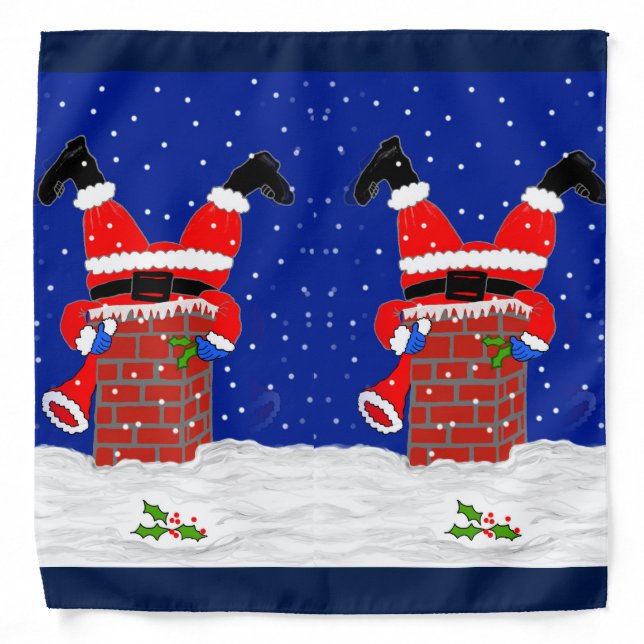 Bandana with Santas in the Chimney (Front)