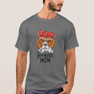 Bandanas Glasses Beagle Mom Best Dog Mom Ever Moth T-Shirt