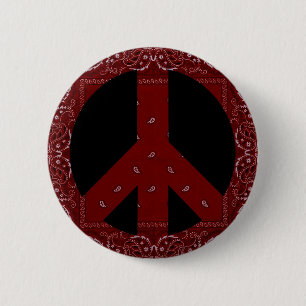 Bandanna Peace Sign Pinback Button