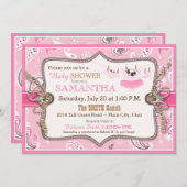 Bandanna Print Cowgirl Baby Shower Invitation (Front/Back)