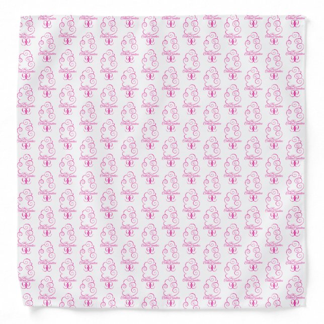 Bandanna, Small half-drop CC Logo, White Bandana (Front)