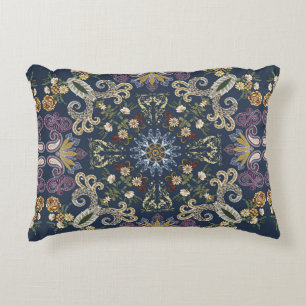 Bandanna with colorful paisley seamless pattern accent pillow