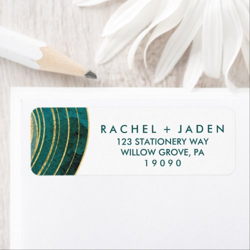 Banded Gemstone  Emerald Wedding Label