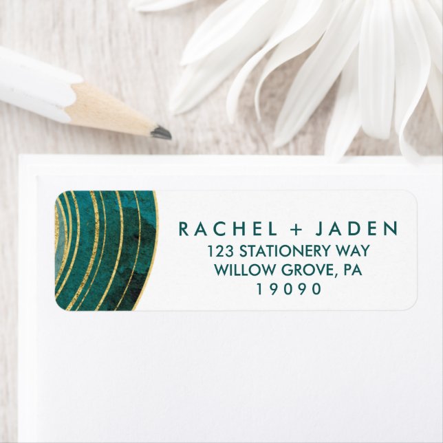 Banded Gemstone | Emerald Wedding Label (Insitu)