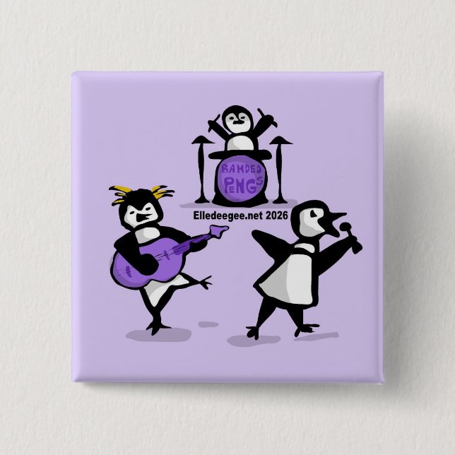 Banded Penguins Button (Front)