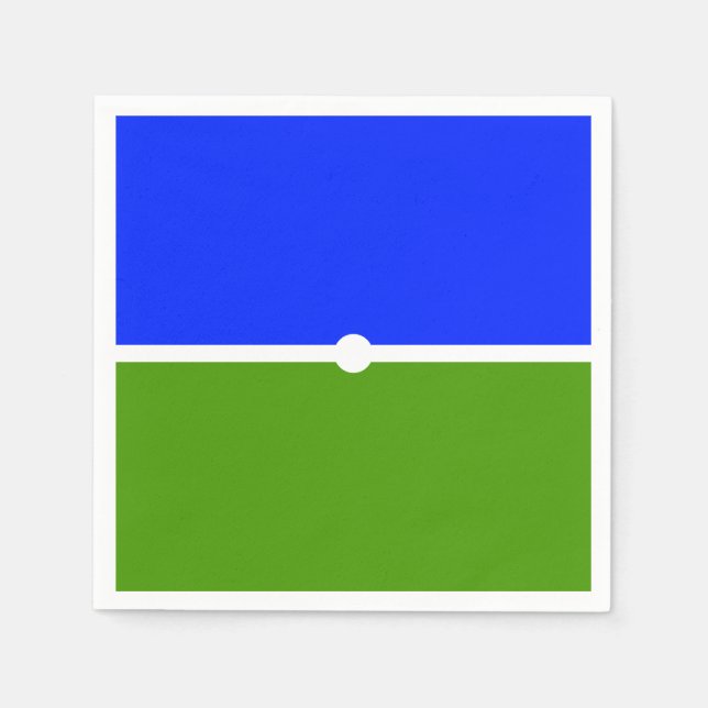 Banded Royal Blue Green Two Tone Color Blocks Napkins (Front)