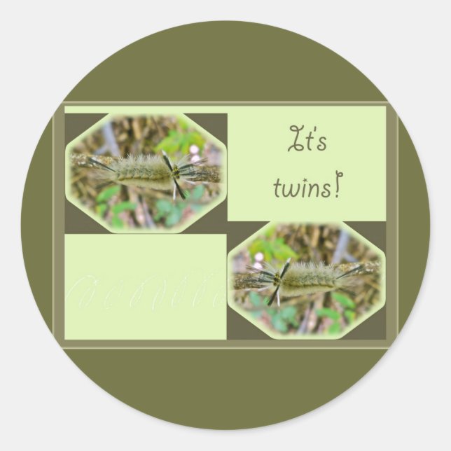 Banded Tussock Moth It's Twins New Baby Stickers (Front)