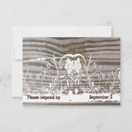 Banded Wood rsvp with envelopes