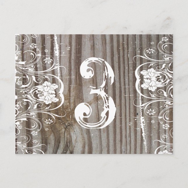 Banded Wood Table Number (Front)